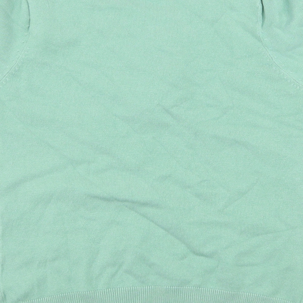 Womens UK Size S Preworn Green Basic T-Shirt