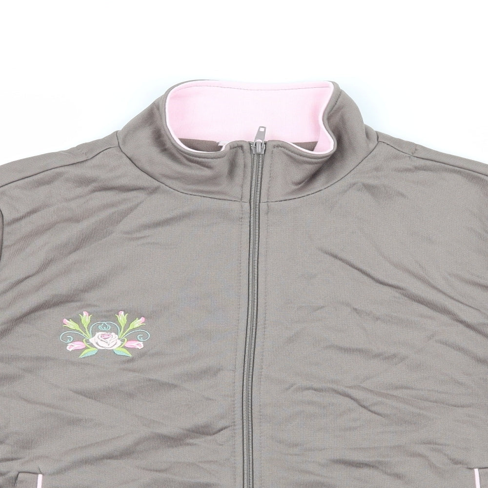 Damart Womens Brown  Jersey Full Zip Sweatshirt Size 10  - Rose
