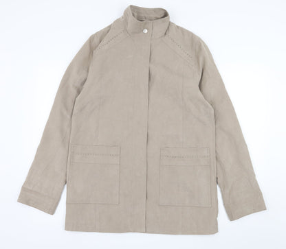 Womens UK Size 10 Gray Osbourn Beige Overcoat