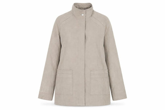 Womens UK Size 10 Gray Osbourn Beige Overcoat