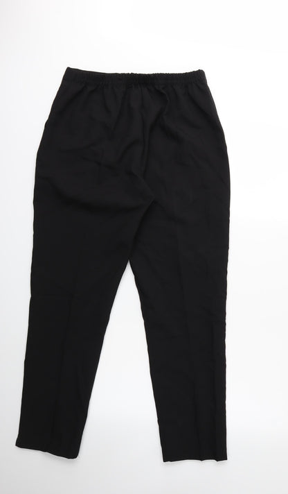 Womens UK Size 14 Preworn Regular Fit  Black Trousers