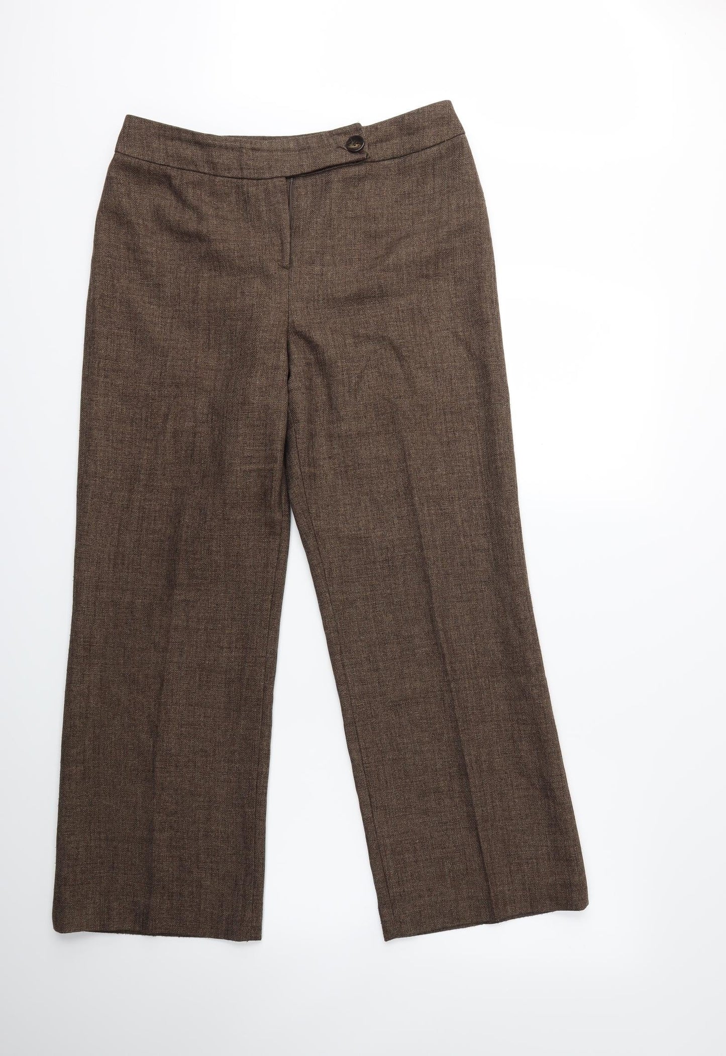 Dunnes Stores Womens Brown   Trousers  Size 12 L27 in