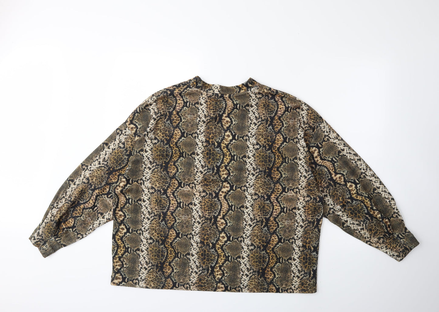 George Womens Green Animal Print  Pullover Sweatshirt Size M