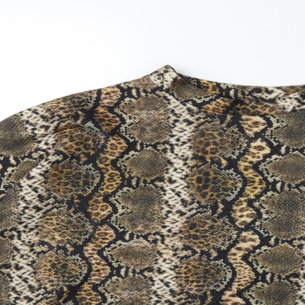 George Womens Green Animal Print  Pullover Sweatshirt Size M