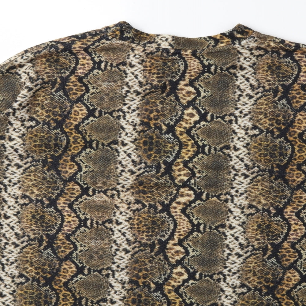 George Womens Green Animal Print  Pullover Sweatshirt Size M