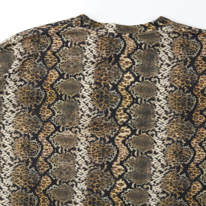 George Womens Green Animal Print  Pullover Sweatshirt Size M