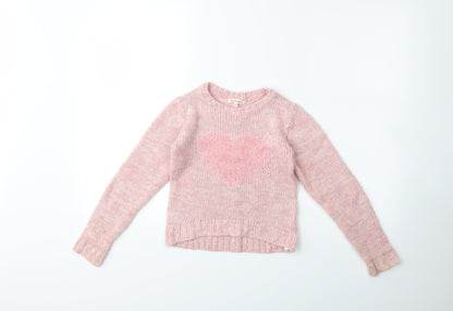 BlueZoo Boys Pink  Knit Pullover Jumper Size 5 Years