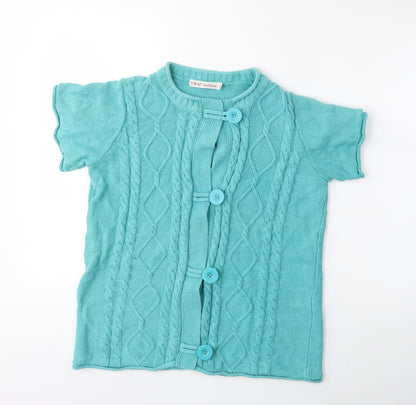 EWM Womens Blue  Knit Cardigan Jumper Size 14