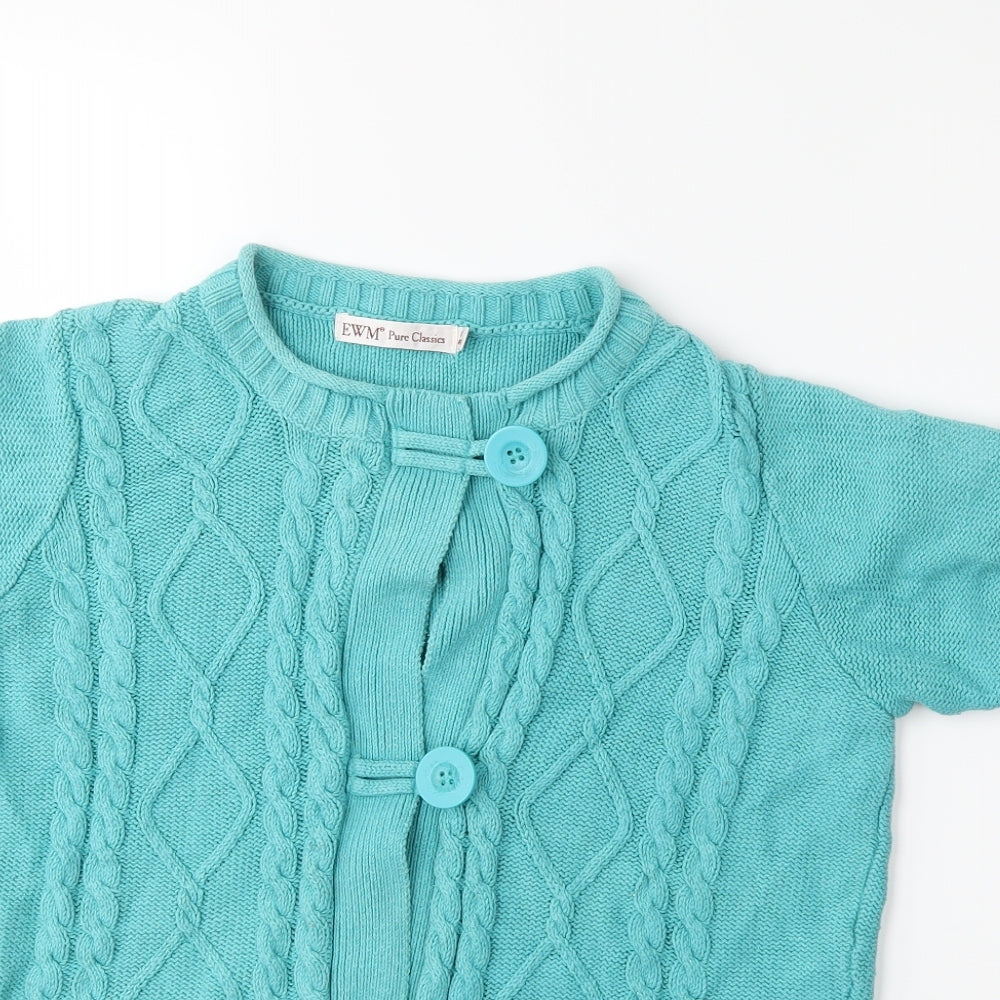 EWM Womens Blue  Knit Cardigan Jumper Size 14