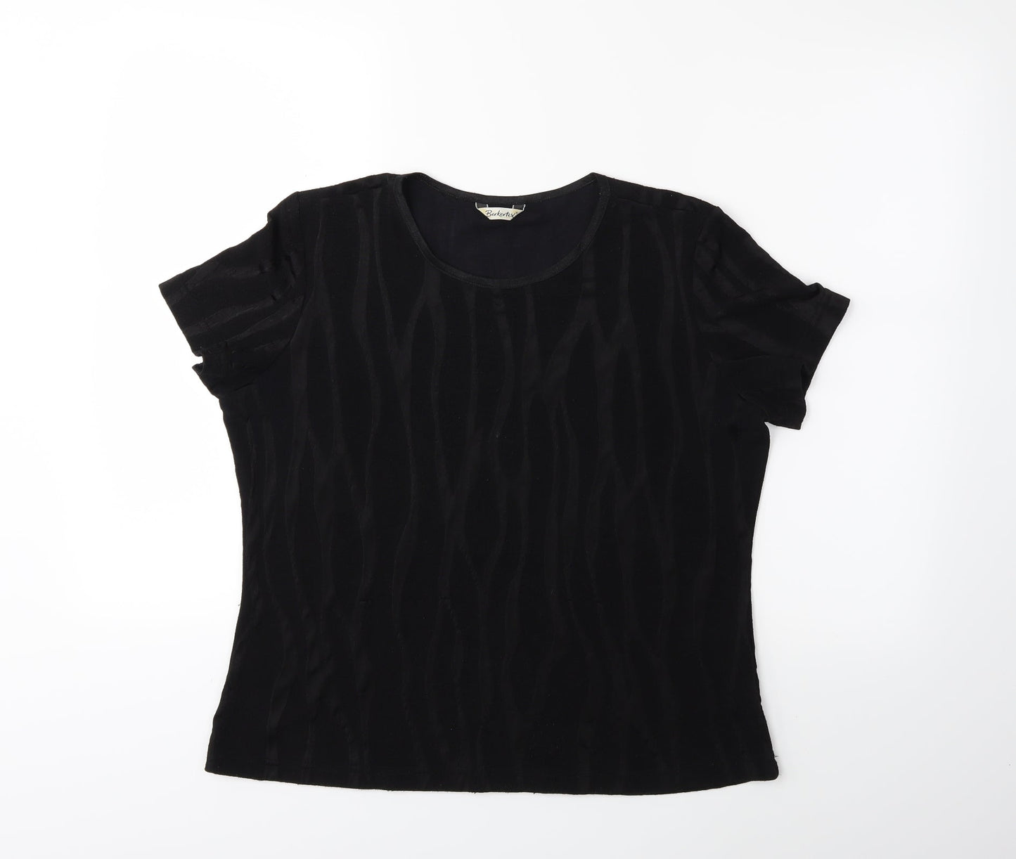 Womens UK Size 16 Berkertex Black Basic T-Shirt