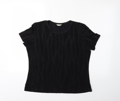 Womens UK Size 16 Berkertex Black Basic T-Shirt