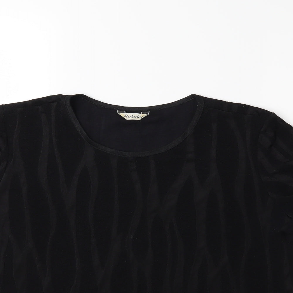 Womens UK Size 16 Berkertex Black Basic T-Shirt