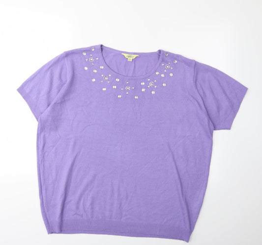 Classics Womens Purple  Knit Pullover Jumper Size 20