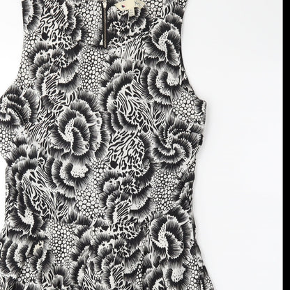 Yumi Womens Black Floral  Fit & Flare  Size 12