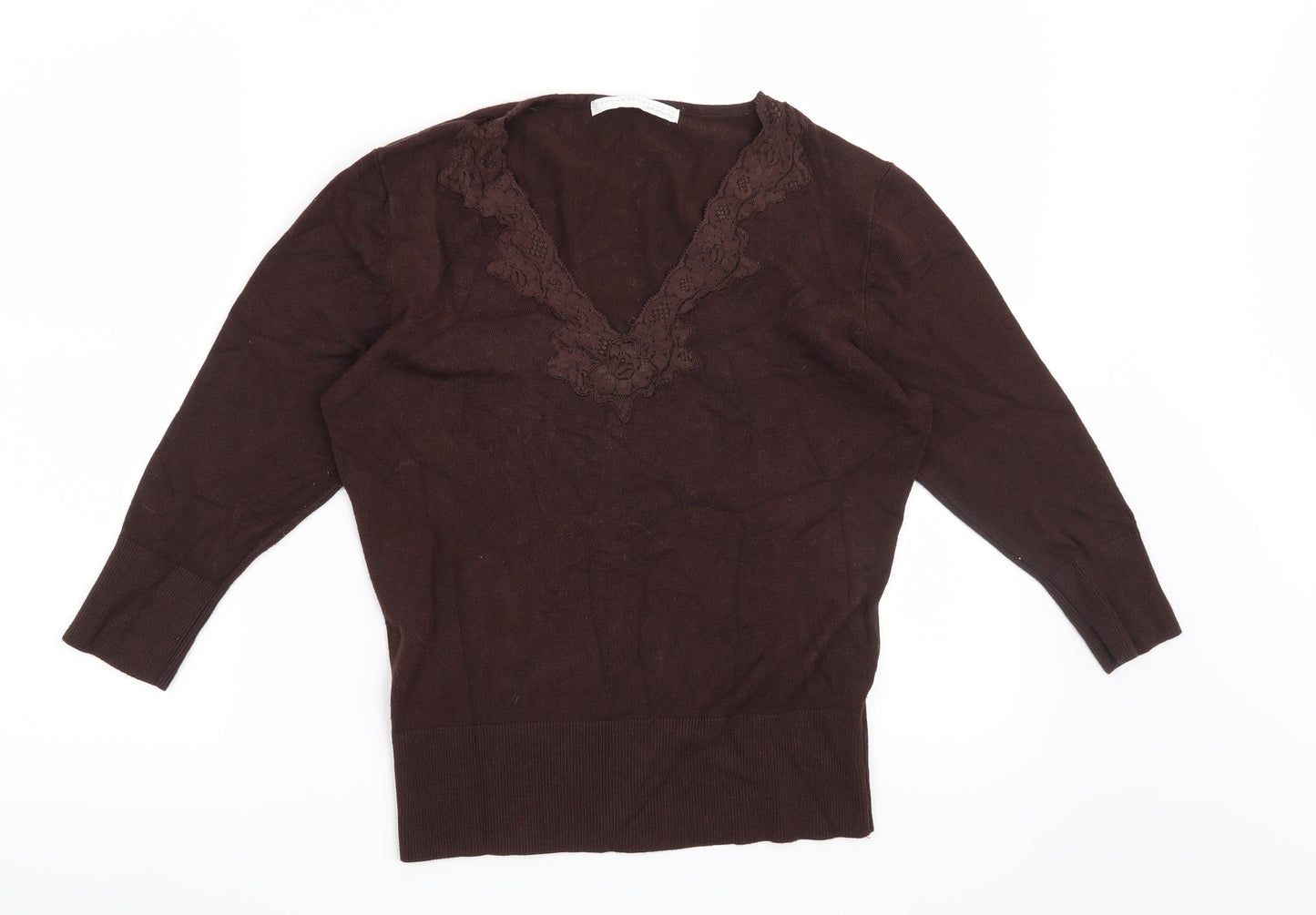 AMARANTO Womens Brown   Pullover Jumper Size 14