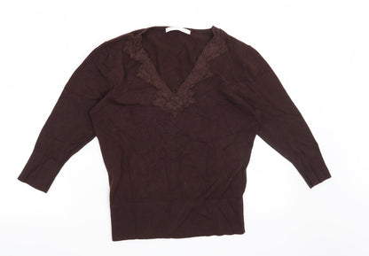 AMARANTO Womens Brown   Pullover Jumper Size 14
