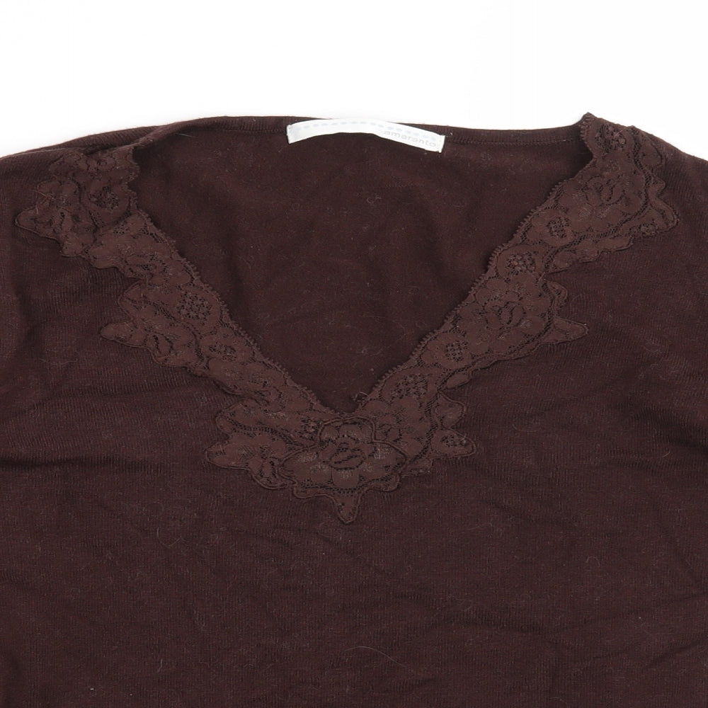 AMARANTO Womens Brown   Pullover Jumper Size 14