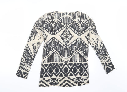 Preworn Womens Beige Geometric  Pullover Jumper Size S