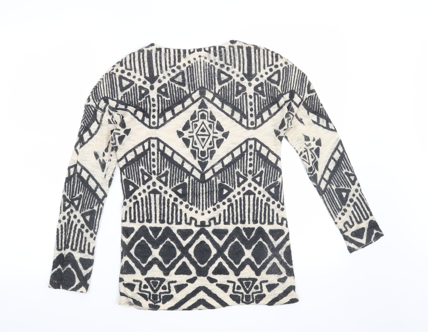 Preworn Womens Beige Geometric  Pullover Jumper Size S