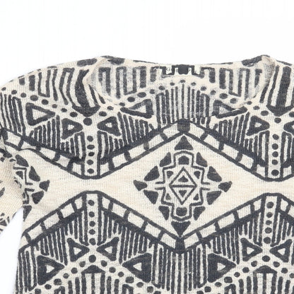 Preworn Womens Beige Geometric  Pullover Jumper Size S