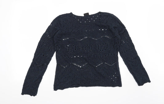 VILA Womens Blue   Pullover Jumper Size L