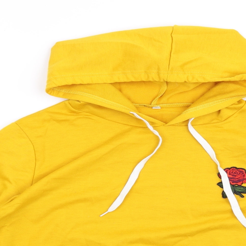 Preworn Womens Yellow Striped  Pullover Hoodie Size M