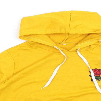 Preworn Womens Yellow Striped  Pullover Hoodie Size M