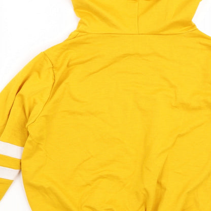 Preworn Womens Yellow Striped  Pullover Hoodie Size M