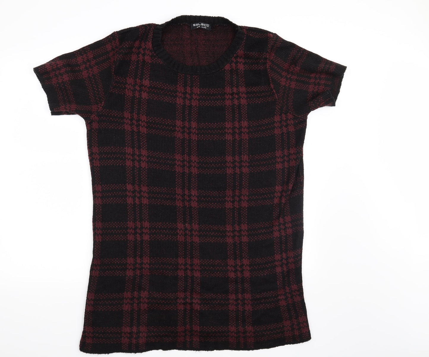 Select Womens Red Check  Pullover Jumper Size 14