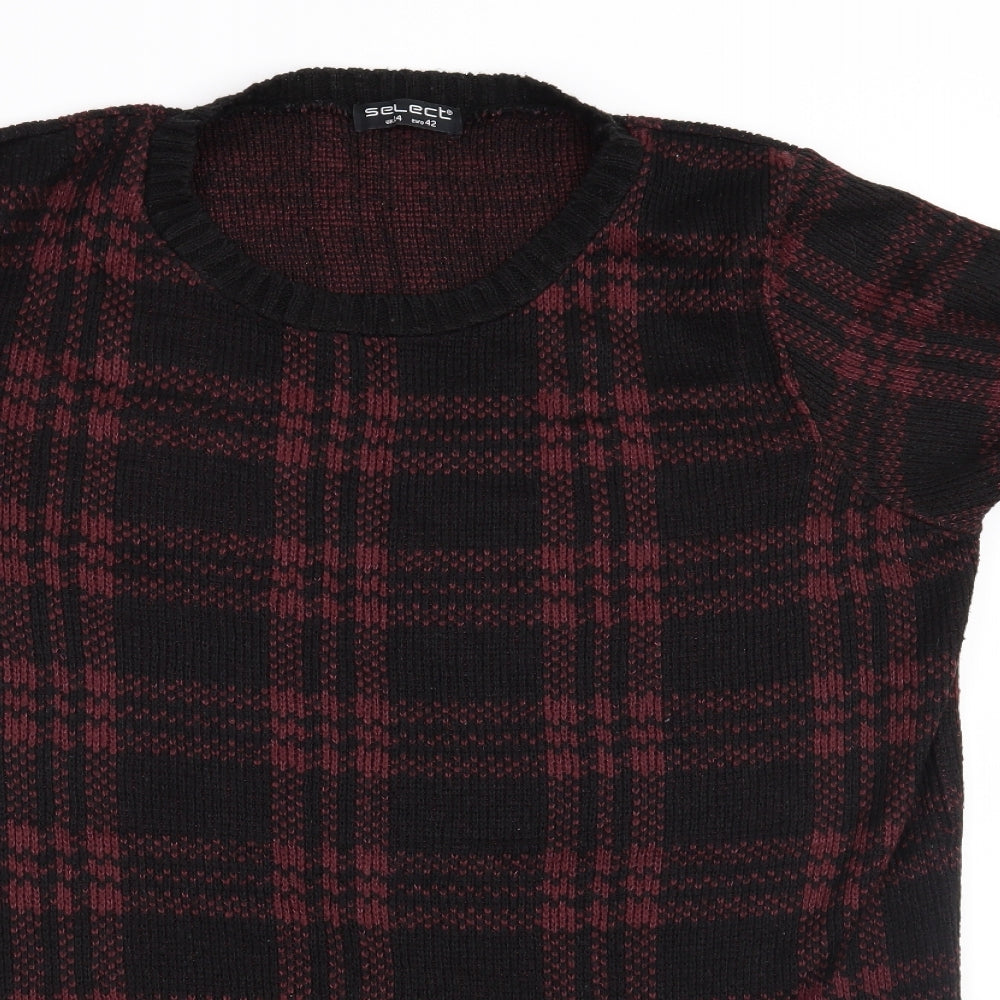 Select Womens Red Check  Pullover Jumper Size 14