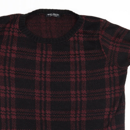 Select Womens Red Check  Pullover Jumper Size 14