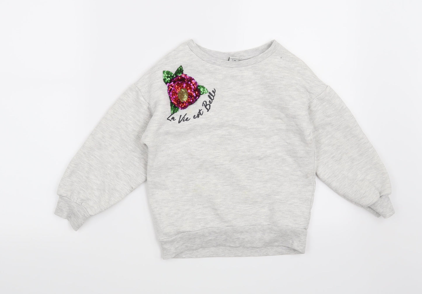 TU Girls Grey   Pullover Sweatshirt Size 7 Years  - La Vie Est Belle