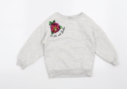 TU Girls Grey   Pullover Sweatshirt Size 7 Years  - La Vie Est Belle