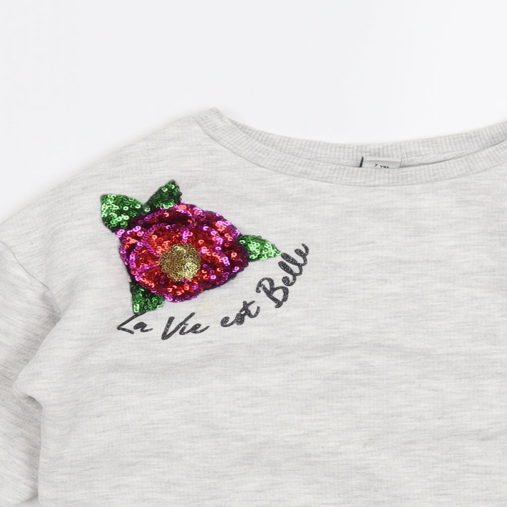 TU Girls Grey   Pullover Sweatshirt Size 7 Years  - La Vie Est Belle