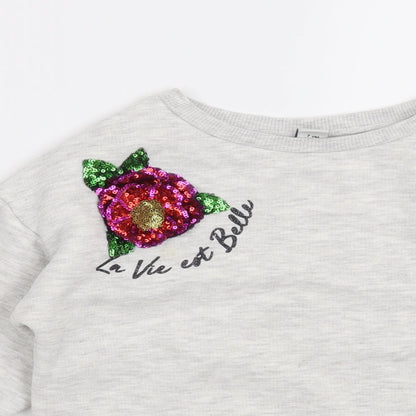 TU Girls Grey   Pullover Sweatshirt Size 7 Years  - La Vie Est Belle