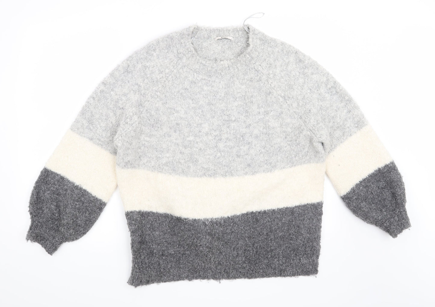 TU Womens Grey Striped  Pullover Jumper Size 12