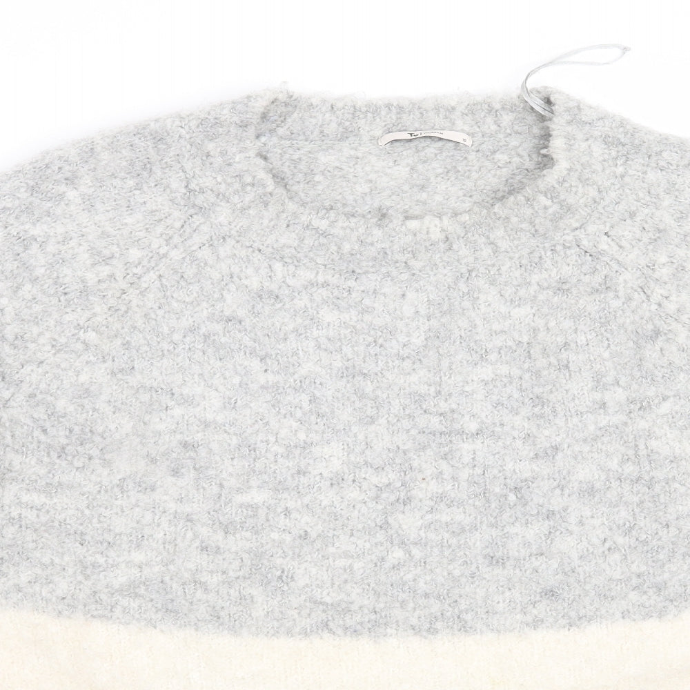 TU Womens Grey Striped  Pullover Jumper Size 12