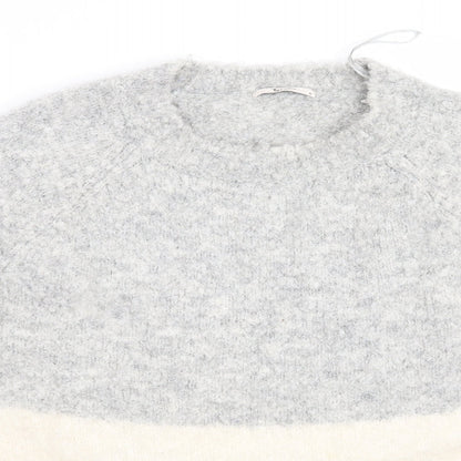 TU Womens Grey Striped  Pullover Jumper Size 12