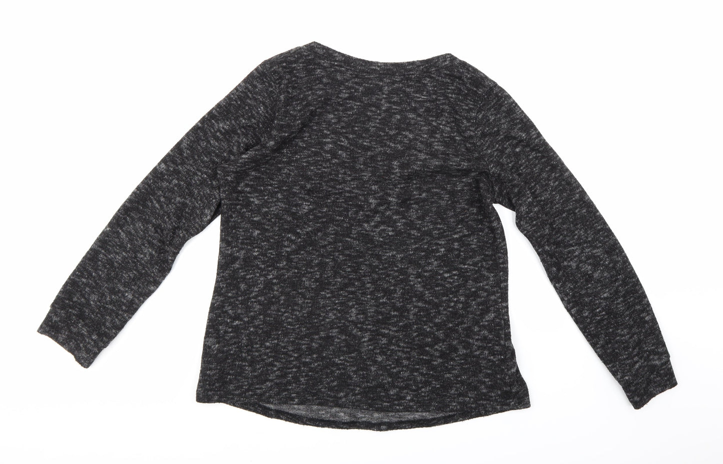 Womens UK Size S Sparkle & Fade Grey Basic T-Shirt
