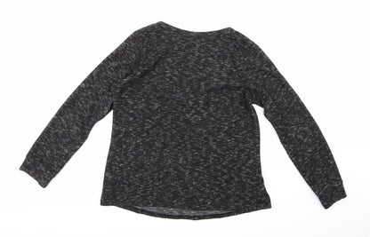 Womens UK Size S Sparkle & Fade Grey Basic T-Shirt