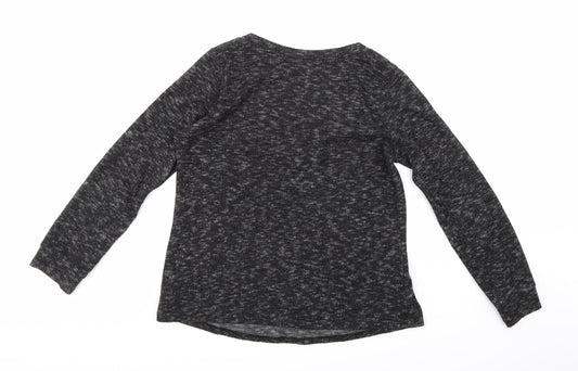 Womens UK Size S Sparkle & Fade Grey Basic T-Shirt