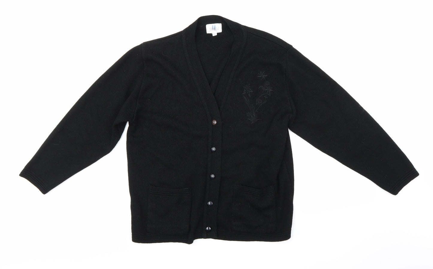 Jennifer Womens Black  Knit Cardigan Jumper Size M