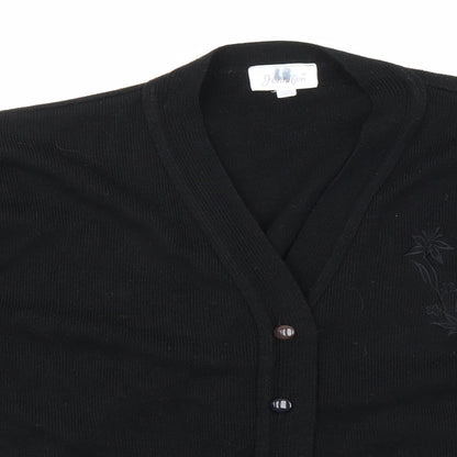 Jennifer Womens Black  Knit Cardigan Jumper Size M