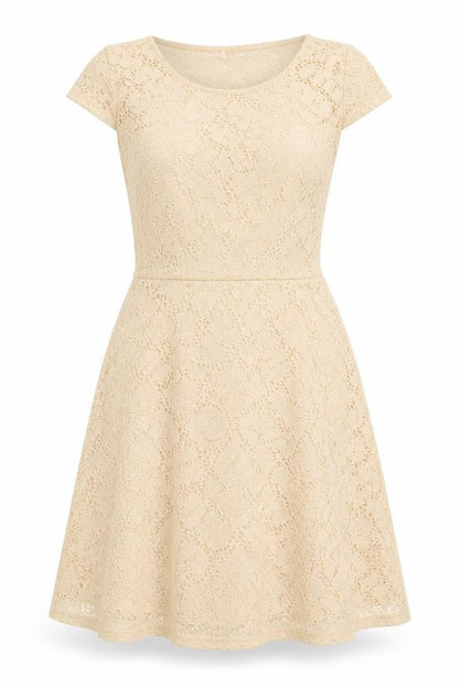 New Look Womens Beige  Lace A-Line  Size 8