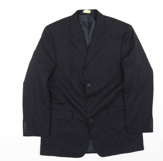 Armando Mens Black   Jacket Suit Jacket Size 42