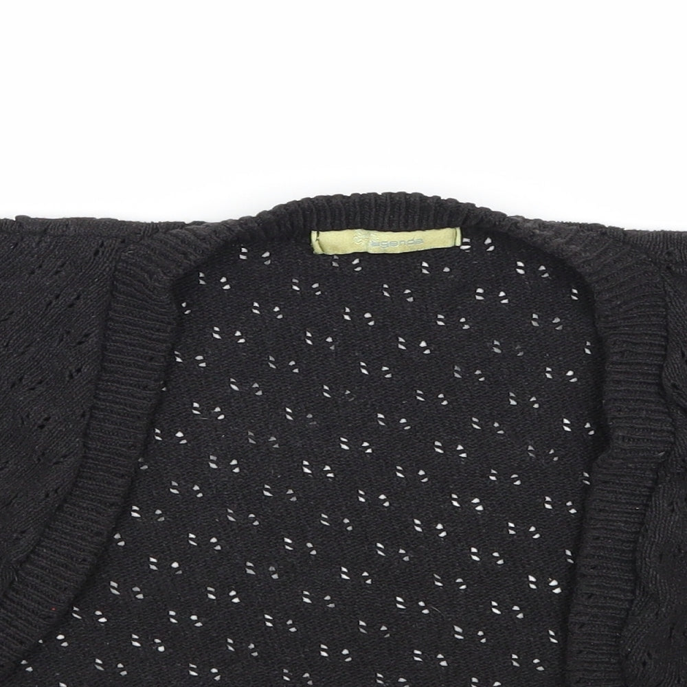 Agenda Womens Black   Cardigan Jumper Size S