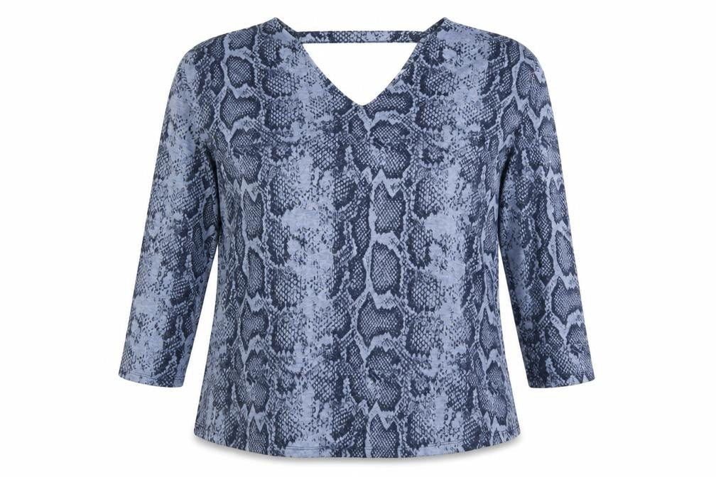 Next Womens Blue Animal Print  Basic T-Shirt Size 14