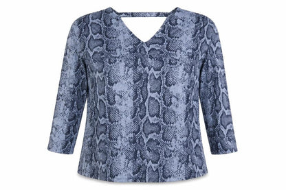 Next Womens Blue Animal Print  Basic T-Shirt Size 14