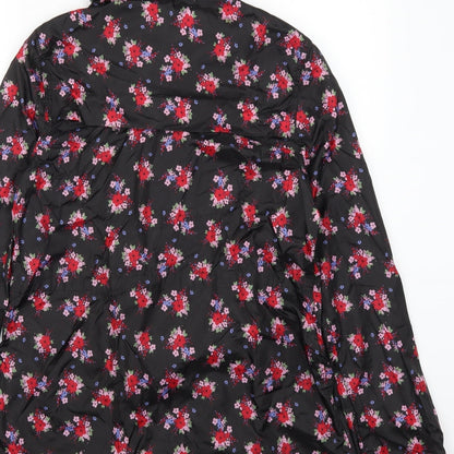 TU Womens Black Floral  Anorak Coat Size S