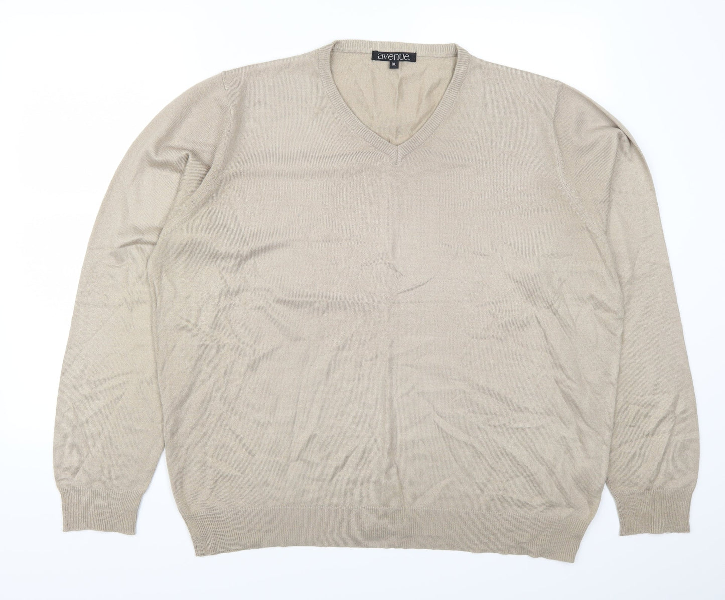 Avenue Mens Beige   Pullover Jumper Size XL
